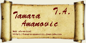 Tamara Amanović vizit kartica